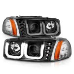 2004 GMC Yukon Denali Black Projector Headlights DRL LED