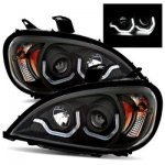 2000 Freightliner Columbia Black Projector Headlights LED DRL