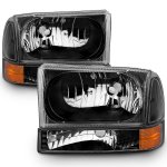 1999 Ford F350 Super Duty Black Headlights Set 1999 Ford F350 Super Duty Black Headlights Set