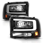 2000 Ford Excursion Black Tube DRL Headlights