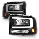 Ford Excursion 2000-2004 Black Tube DRL Headlights