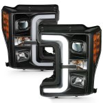 2018 Ford F550 Super Duty Black Projector Headlights DRL