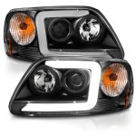 2000 Ford Expedition Black LED DRL Projector Headlights
