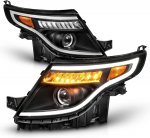 2012 Ford Explorer Black Projector Headlights LED DRL