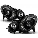 Mercedes Benz E Class 2007-2009 Black Projector Headlights LED DRL