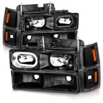 1994 Chevy Blazer Full Size Black Halo Headlights Set