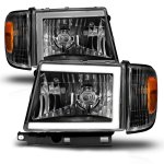 2000 Toyota Tacoma 2WD Black LED DRL Headlights