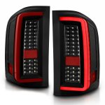 2009 Chevy Silverado Black Full LED Tail Lights Red Tube