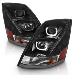 Volvo VNM 2004-2017 Black Projector Headlights LED Halo