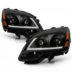 2009 GMC Acadia Black Projector Headlights LED DRL