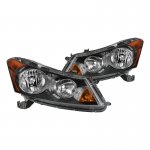Honda Accord Sedan 2008-2012 Black Euro Headlights