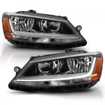 VW Jetta 2011-2018 Black Headlights LED DRL VW Jetta 2011-2018 Black Headlights LED DRL