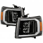 2008 Chevy Silverado Black Projector Headlights LED DRL Signals 2008 Chevy Silverado Black Projector Headlights LED DRL Signals