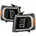 Chevy Silverado 3500HD 2007-2014 Black Projector Headlights LED DRL Signals
