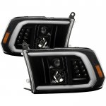 2011 Dodge Ram Black Smoked Projector Headlights LED DRL Signals