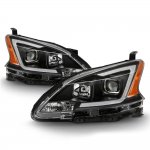 Nissan Sentra 2013-2015 Black Projector Headlights LED DRL