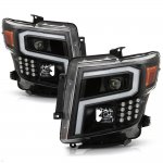 Nissan Titan 2016-2022 Black Projector Headlights LED DRL SIgnals