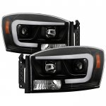 2006 Dodge Ram Black LED Low Beam Projector Headlights