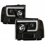 Ford F450 Super Duty 2005-2007 Black Low Beam LED Projector Headlights DRL