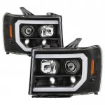GMC Sierra 2007-2013 Black Out LED DRL Projector Headlights