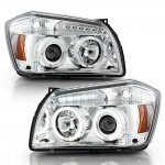 Dodge Magnum 2005-2007 Clear Halo Projector Headlights with LED