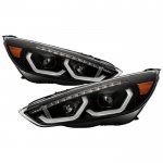 Ford Focus 2015-2018 Black LED Headlights DRL Sequential Signals
