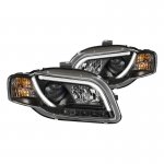 Audi A4 2006-2008 Black Projector Headlights LED DRL