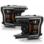 2020 Ford F150 Black Projector LED Headlights Amber Sequential Signals