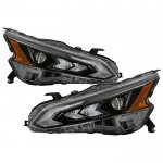 Nissan Altima 2019-2020 Black Projector LED Headlights DRL