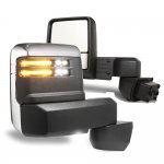 Chevy Silverado 3500HD 2020-2024 Chrome Towing Mirrors Smoked LED Lights Power Heated Glass