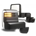 Chevy Silverado 1500 2019-2025 Chrome Tow Mirrors Smoked LED Lights Power Heated Glass Chevy Silverado 1500 2019-2025 Chrome Tow Mirrors Smoked LED Lights Power Heated Glass
