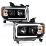 GMC Canyon 2015-2022 Black LED DRL Projector Headlights