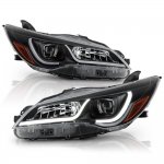 2015 Toyota Camry Black LED DRL Projector Headlights S1