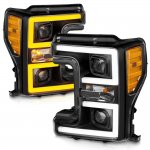 2018 Ford F450 Super Duty Black Projector Headlights LED DRL A1