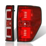 2011 Ford F150 Red Clear LED Tail Lights