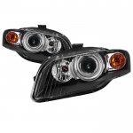 Audi A4 2006-2008 Black HID Projector Headlights