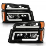 2011 Chevy Colorado Black LED DRL Headlights Bumper Lights