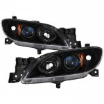 Mazda 3 Sedan 2004-2009 Black Halogen Projector Headlights