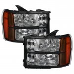 2009 GMC Sierra Headlights Black