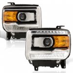 2015 GMC Sierra 3500HD Black Projector Headlights LED Signature DRL