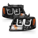 2008 Ford F150 Black Projector Headlights LED A2