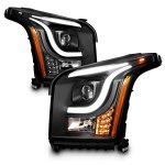 2015 GMC Yukon XL Black LED DRL Projector Headlights