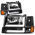 Ford Bronco 1992-1996 Black LED DRL Headlights Set