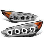 2016 Ford Focus LED Projector Headlights Quad Halo Switchback Signals