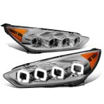 Ford Focus 2015-2018 LED Projector Headlights Quad Halo Switchback Signals