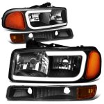 2002 GMC Yukon Black Headlights Set LED DRL N2 2002 GMC Yukon Black Headlights Set LED DRL N2