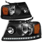 Lincoln Mark LT 2006-2008 Black Headlights LED Lights
