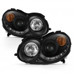 Mercedes Benz CLK 2003-2009 Black Halo Projector Headlights with LED DRL