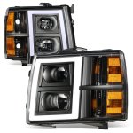 Chevy Silverado 2007-2013 Black Headlights LED DRL N5