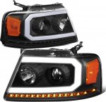 2008 Ford F150 Black Projector Headlights LED DRL Signals N5